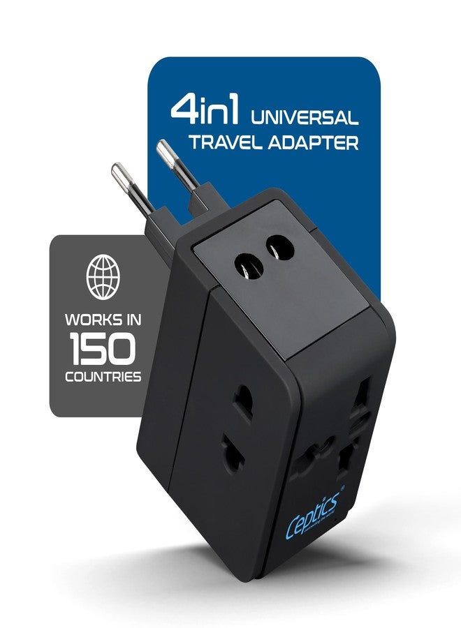 سبتكس محول سفر عالمي من سيبتس مزود بمنفذي USB، محول دولي 3 في 1 للهواتف المحمولة والأجهزة اللوحية والكاميرات، من الهند إلى المملكة المتحدة وأوروبا وأستراليا وغيرها - Image 3